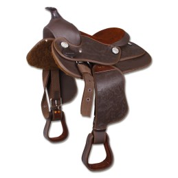 Kunststof westernzadel, bruin, 16"/40 cm